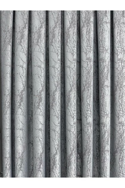 Velar Soft Ice Blue/Grey Background Curtain 1/3 Frequently Pleated