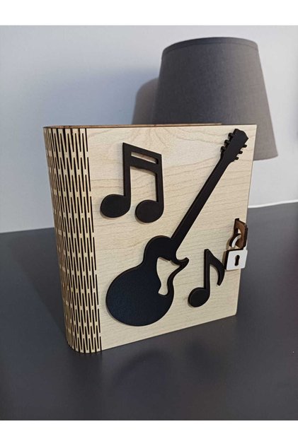 BOOK SHAPE HUMBARA GUITAR POINT PATTERNED GIFT HUMBARA BOX