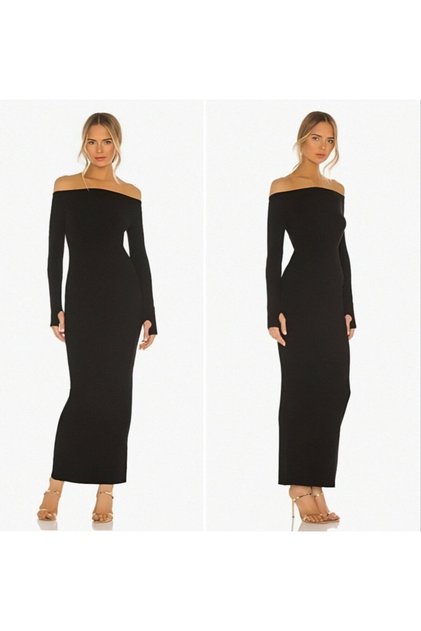 Women's Long Sleeve Madonna Collar Finger Snap Detail Camisole Dress