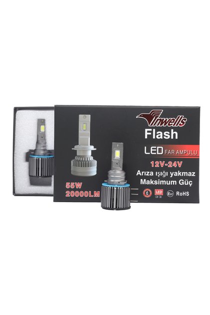İNWELLS YENİ FLASH CSP LED XENON (ZENON) H15 20,000 lümen Arıza Işığı Yakmaz