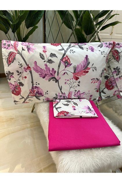 100% Cotton Double Elasticless Sheet and Pillow Set