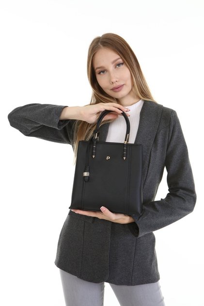 Black Color New Season Women's Bag with Shoulder Strap and Multi-Compartment Suitable for Hand Use
