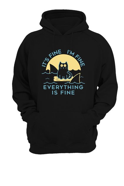 Imaginary Cat Printed, 3 threadsShardoned, Fleece Inside, Thick, (600 gr.)Sweatshirt