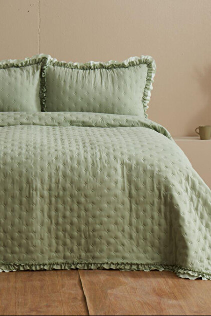 Viona Double Bedspread Set Sage
