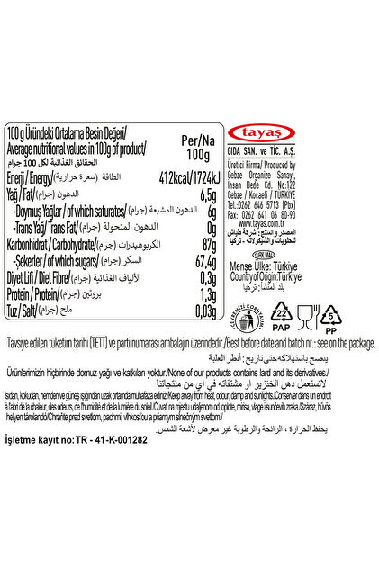 TAYAŞ Miniyum Karışık Meyveli Yumuşak Şeker Pvc Kutu 804 gr