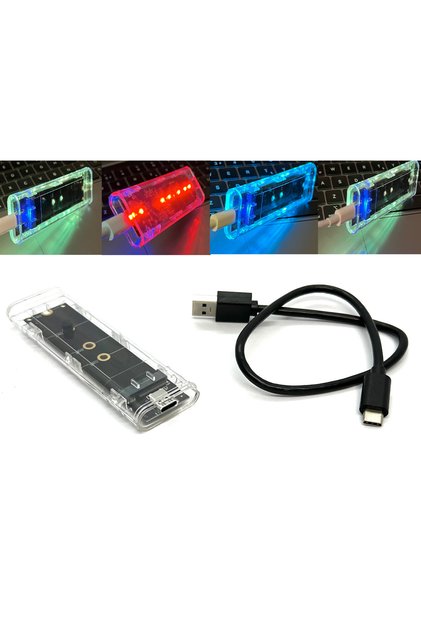 Yeni Işıklı Vidasız Nvme Kutu M.2 nvme Ssd Harddisk Kutusu Usb3.1 Type-c Gen2 10gbps M-key Ssd Usb-c