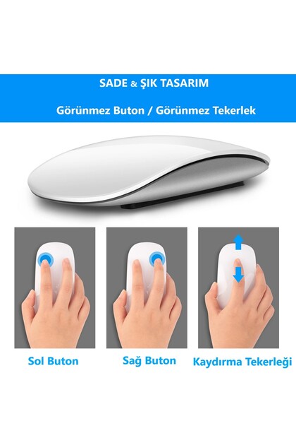 DUHALINE Apple Mac iPad Uyumlu Bluetooth Touch Şarjlı Magic Model
