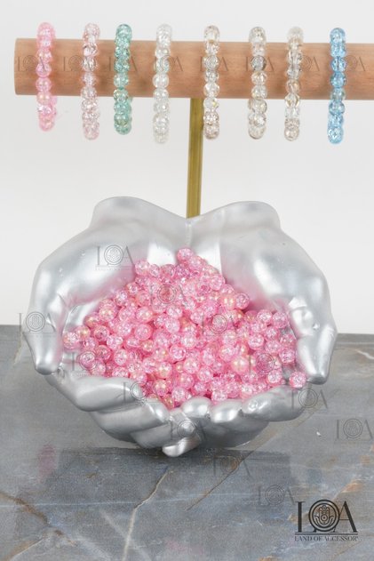 8 mm Glass Beads - Jewelry Beads - Rosary Beads - Bracelet Accessory - 50 Pieces of First Quality Patterned Glass