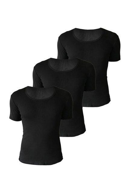 3-Piece Men's Athlete Round Neck Half Sleeve Rib 100% Cotton 3205
