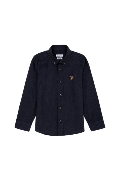 Boy's Navy Blue Long Sleeve Shirt