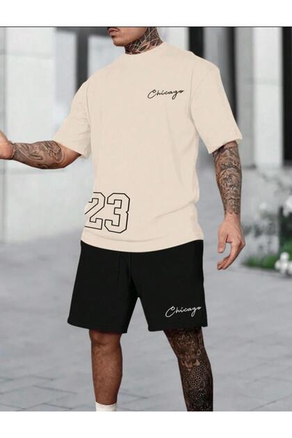 Men's 23 Printed Oversize T-Shirt Set