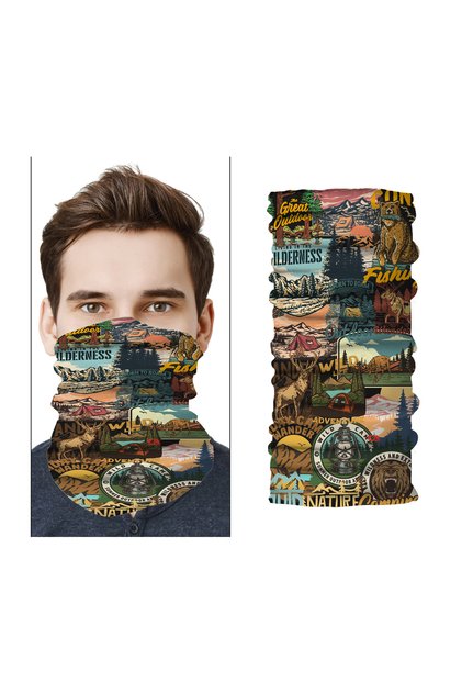 CAMP AND NATURE Bandana Outdoor Neck Collar Motorcycle Women Men buff Multi-Purpose Bandana