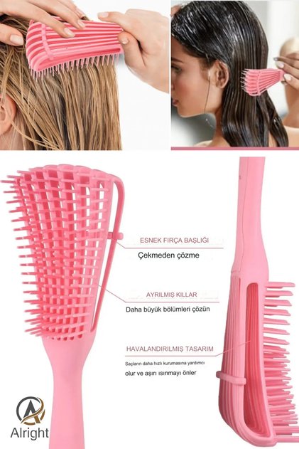 CLAW SHAPE CURLY HAIR OPENING BRUSH - INCLINED HAIR BRUSH FOR WET HAIR