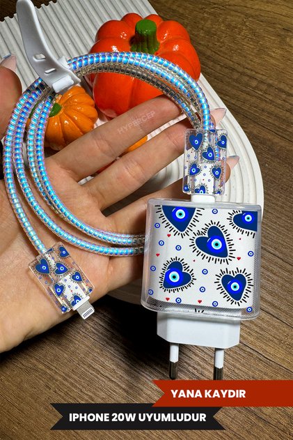 iPhone 18W/20W Uyumlu Şeffaf Şarj Başlığı Adaptörü Koruma Kablo Koruyucu Kılıfı 5'li Koruma Seti
