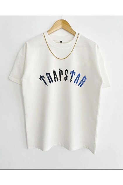 ORLONTEX Erkek Beyaz Trapstar Baskılı Oversize T-shirt - Fiyatı