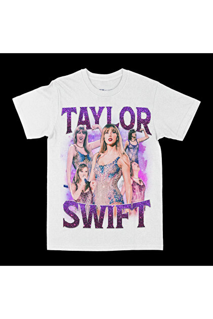 Taylor Swift Purple Themed Eras Tour Bootleg Style White Oversize Unisex T-Shirt Tee