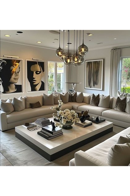 Luxury Siyah Beyaz Camlı Tekerlekli Orta Sehpa 90x140 Yükseklik 30 Cm