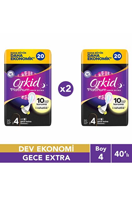 Platinum Night Extra (Size 4) 20 Pieces Hygienic Pads 2 Pieces