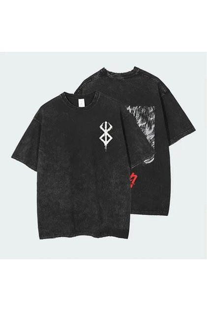 تي شيرت Harajuku Anime Berserk Vintage Smoked T (للجنسين) كبير الحجم