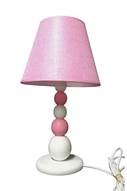 Pembe beyaz ahşap kız çocuk odası yatak odası abajuru