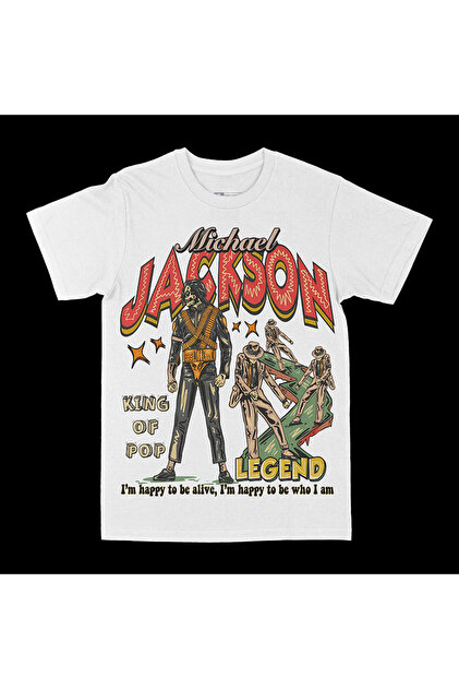 Michael Jackson The Legend Tシャツ XL STİL-X Michael Jackson Baskılı Unisex %100 Pamuklu Oversize T