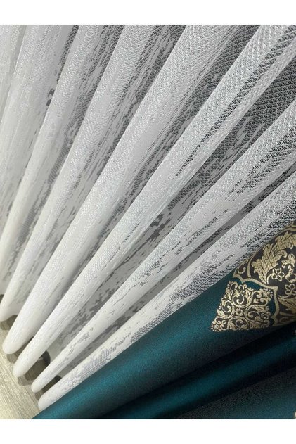 Flame Patterned Medium Pleated 1X2.5 Tulle Curtain