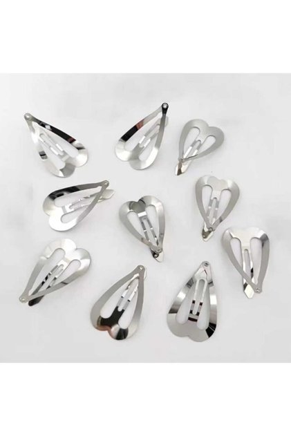 10-Piece Heart Snap Buckle Y2K Style 10 Pieces