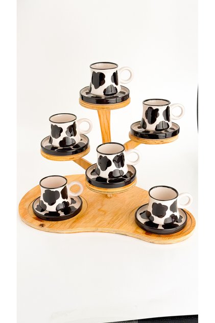 Set of 6 Handmade Cow Boiler Ceramic Coffee Cup, Coffee Cup
