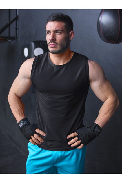 Men's Sports Tank Top - Black Sportsman Fitness Gym Training Tank Top