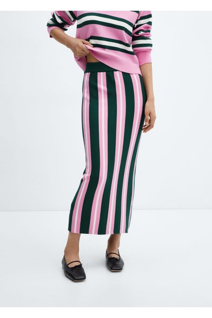 Striped knit skirt