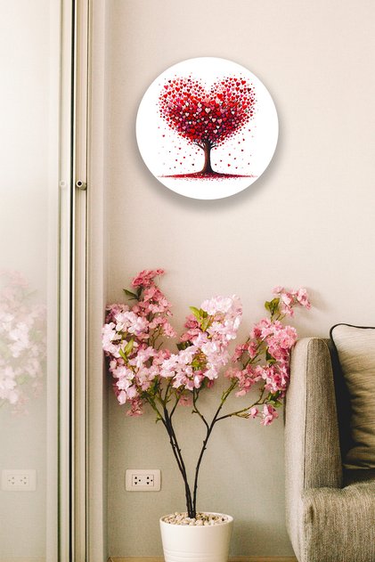 Heart Round Wooden Mdf Painting Model, Home, Living Room, Hall, Office, Bedroom Wall Decoration