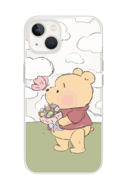 Iphone 13 Compatible Winnie The Pooh Design Transparent Phone Case