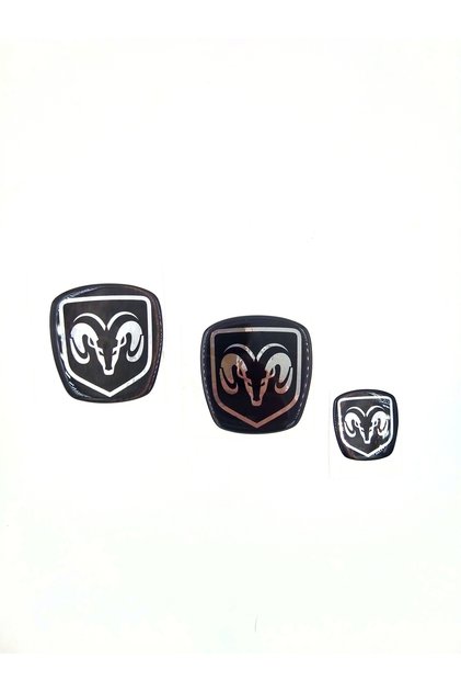 Fiat Linea Compatible Sticker Arma Front Rear Steering Set of 3 Metalized Ram Model