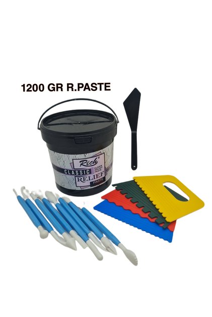 1200 GR Rölyef (Relief) Pasta ve Modelaj Şekillendirme Seti ( 14 PARÇA )