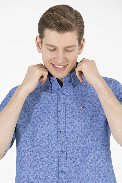 U.S. Polo Assn. Men's Blue Long Sleeve Shirt- Trendyol