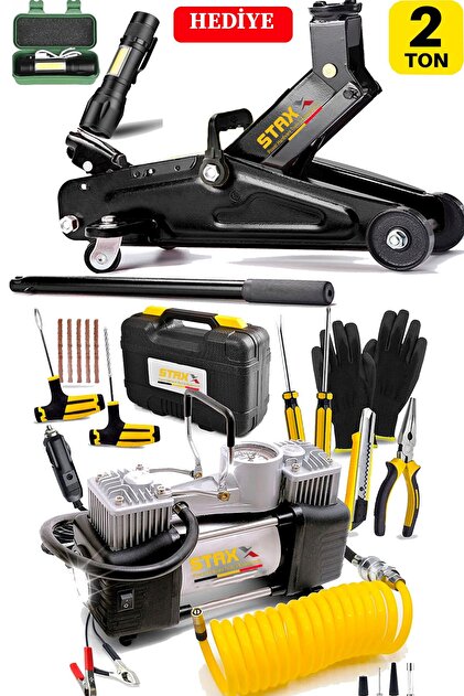 STAXX POWER Alman 2 Ton Timsah Kriko ve 150 Psı Çift Piston