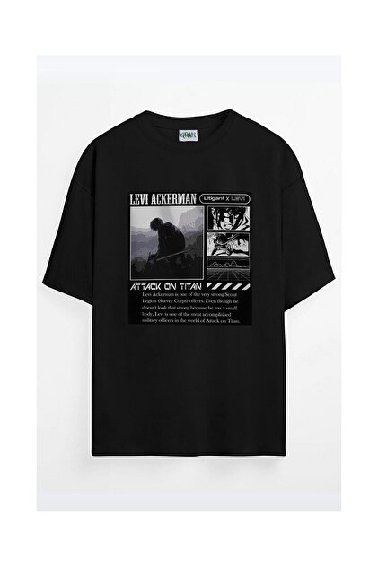 Grove Fashion Attack On Titan Manga Levi Ackerman Baskılı Unisex