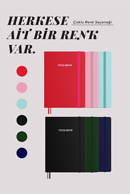 Victoria's Journals Nota Bene Premium Sert Kapak Defter, 14.8x21
