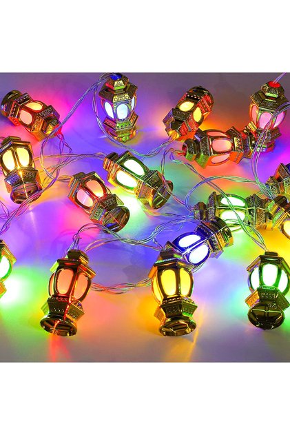 Ramazan Ledi Kandil Fener Şeklinde Eklemeli Rgb 20 li 5 Metre
