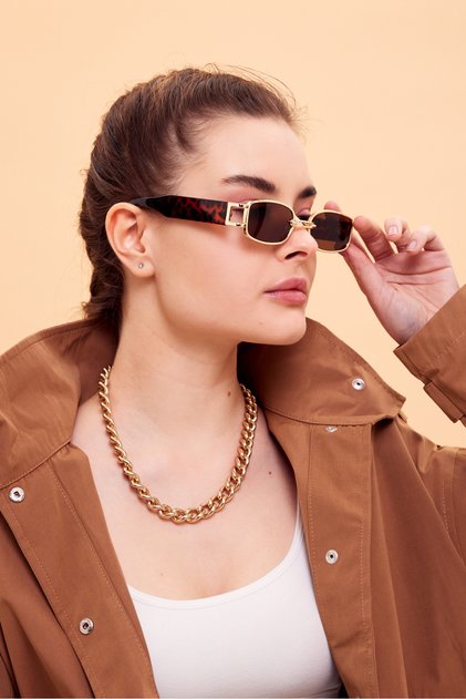 LEOPARD PATTERNED WOMEN'S SUNGLASSES