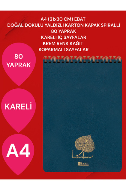 CHECKED A4 (21x30 CM) 80 SHEETS CARTON COVER SPIRAL CREAM COLOR SHAPES WITH TOP OPEN