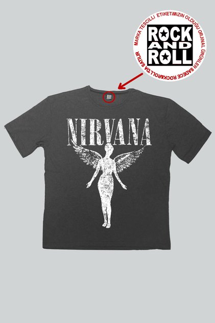 Melekli Nirvana Oversize Kısa Kollu Kadın T-shirt