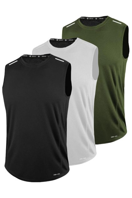 Men's Sports T-Shirt Set of 3 - Quick Dry, Moisture Wicking, Zero Sleeve Drifit-Sifirkol3