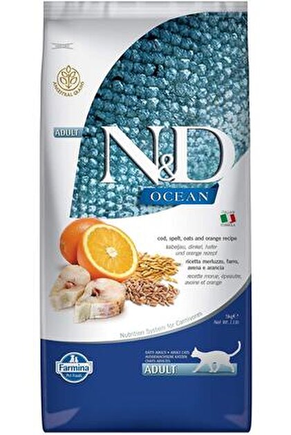 N & D Ocean Morina Balıklı Ve Portakallı Tahıllı Yetişkin Kedi