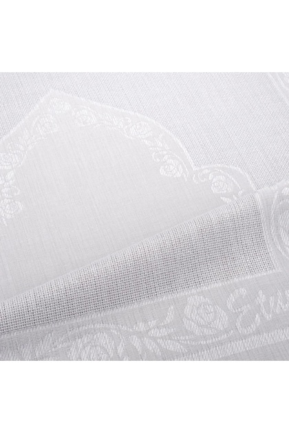 Etuval Linen Seccadelik Fabric (80 cm X 130 cm)/Seccade Fabric/Embroidered Seccade Fabric-Optical White