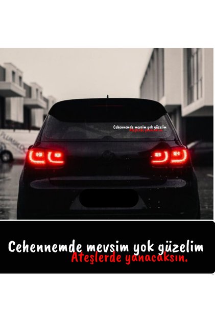 There Are No Seasons in Hell, My Beauty, You Will Burn in the Fire, Car Rear Window Glass Lettering Sticker