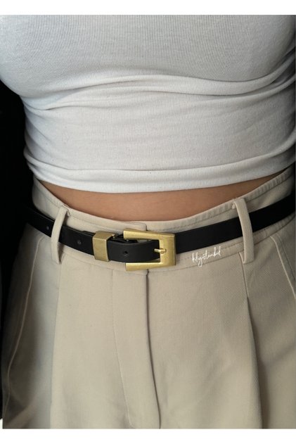 Sandro Antique Gold Buckle Belt (Buckle Taste Patterned.)
