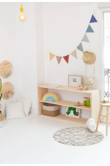 Çocuk Odası Açık Raf, Montessori yer rafı, yer kitaplığı, anaokulu raf, montessori raf, oyun odası