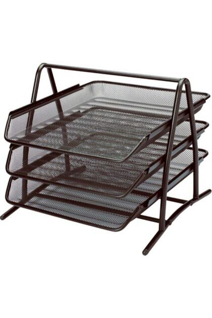 Table Top Document Shelf Metal Perforated 3-Piece Movable Fx
