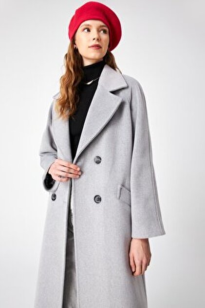 Zühre Kürk Yaka Cep Detaylı Gri Kaban 13673 - Fiyatı, Yorumları